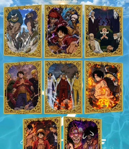 Cartes à collectionner en métal One Piece <span class=keywords><strong>Anime</strong></span>, plaques d'art or et argent pour les fans de Luffy, Zoro, Chopper, boîte mystère, 128 personnages - Product Image 1
