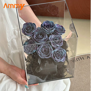 กล่องของขวัญสวนกุหลาบดอกไม้นิรันดร์หรูหรา AM-PFE73กล่องอะคริลิคเก็บดอกกุหลาบในวันวาเลนไทน์กล่องของขวัญวันคริสต์มาส - Product Image 4