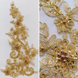 Eco-Friendly Super Flashing <b>Sequin</b> Beaded Flower 40*14cm for Evening Dress Clothing Decoration Mesh Animal Pattern - Product Image 2