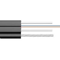 Kabel Drop Fiber Optik FTTH Outdoor Tipe Bow Self-supporting 7*0.4mm Kawat Baja Galvanis Terlilit 1/2/4 Core