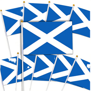 10 drapeaux écossais rectangulaires en polyester imprimés numériquement sur bâtonnets pour 2026 – Mini drapeaux à agiter à la main pour jardin et rue - Product Image 3