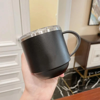 Tasse à café couleur noire avec logo imprimé au laser Tasse de voyage isolée en acier inoxydable 304 330ml