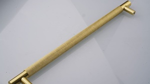 Modern Simple Gold Cabinet Wardrobe <strong>Door</strong> Round Rod Handle Knurling Carved Zinc Alloy Drawer Pulls - Product Image 6