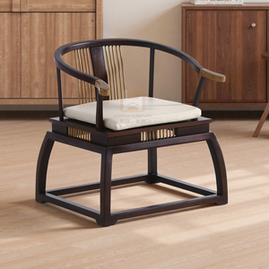 Nuova Poltrona Artigianale in Stile Cinese in Legno Massello Antico Ecologico per <span class=keywords><strong>Camera</strong></span> <span class=keywords><strong>da</strong></span> Letto e Soggiorno Personalizzabile con Schienale - Product Image 4