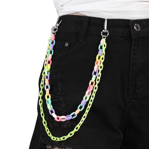 Colorful Double Layer Acrylic Pants <b>Chain</b> Fashionable Candy Color <b>Waist</b> <b>Chain</b> For Daily Wear - Product Image 2