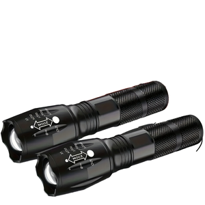 Mạnh mẽ có thể sạc lại Zoomable Led đèn pin mạnh mẽ không thấm nước chiến thuật <span class=keywords><strong>Torch</strong></span> ánh sáng USB Sạc đèn pin cắm trại - Product Image 2