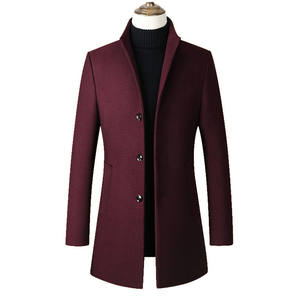 Bestseller Cappotto Trench Lungo Monopetto Tinta Unita Semplice con Colletto Rialzato <span class=keywords><strong>in</strong></span> <span class=keywords><strong>Tweed</strong></span> <span class=keywords><strong>Giacca</strong></span> da <span class=keywords><strong>Uomo</strong></span> - Product Image 5