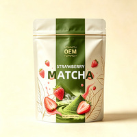 Poudre de Matcha Saveur Fraise Fairir, Mélange Personnalisé, Poudre de Fraise, Poudre de Matcha, Fruits Naturels, Ratio Personnalisé, Fournisseur d'Usine
