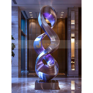 Adornos de escultura clásica abstracta de acero inoxidable pulido J276 adecuados para patios y jardines - Product Image 1