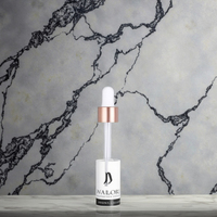 Flacon compte-gouttes en verre et aluminium doré 13mm/18mm/20mm/24mm avec bouchon à vis finition plastique-aluminium et tétine blanche