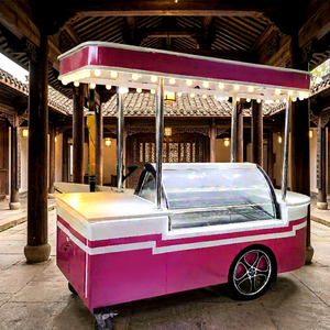 Carrito de Comida Rápida Móvil de Acero Inoxidable con Motor Eléctrico Mini Rosa XCEGO a Bajo Precio, Carrito de Bebidas Frías para la Venta - Product Image 1