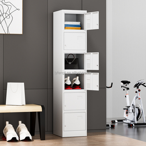 Armario Metálico de 6 Niveles, Resistente, con Sistema de Cierre con Llave, Unidad de Almacenamiento de Seis Compartimentos, para Escuelas, Gimnasios, Oficinas, Ecológico - Product Image 3