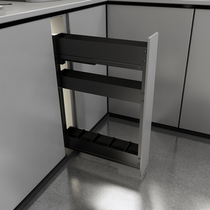Modern Kitchen Base Cabinet Solution 3-Tier Metal Eco-Friendly <b>Narrow</b> Pull-Out Bottle Rack & Basket Kitchen Drawer Sliding Baske - Product Image 2