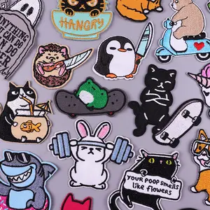 Cartoon Cat Patch Embroidered Patches For Kids Clothes Applique Patch For Clothing Stickers