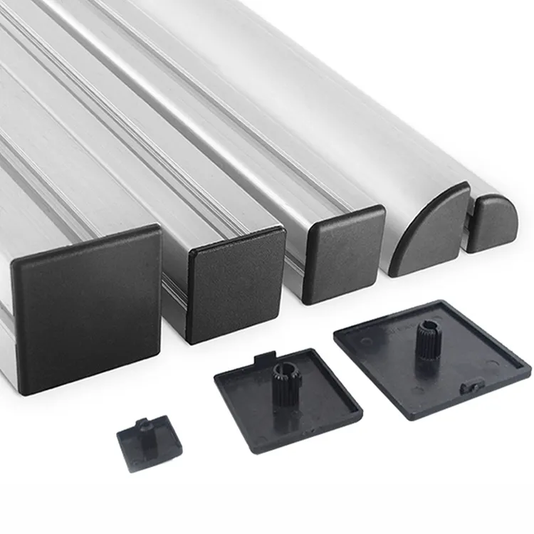 Accesorios Decoración antipolvo negra PP PVC Plástico Nylon Tapa de extremo Cubierta de extremo Sheilds Cubierta de extremo para Perfiles extrusiones de aluminio