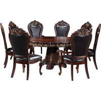 Amérique Style Classique Haute Qualité Bois Massif Luxe Vila Grande Maison Meubles de Salle à Manger Tables et Chaises de Salle à Manger d'Intérieur