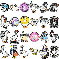Broche en PVC souple à motif d'oie de dessin animé mignonne, motif transfrontalier, pour accessoires de bijoux DIY, modèle unisexe