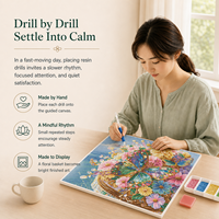 Kit de Peinture Diamant Créatif Imprimé Premium, Options de Perles à Découper, Perles de Formes Spéciales, Effet Cristal Scintillant, Art 5D Écologique