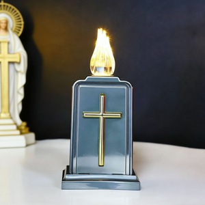 <b>Indoor</b> Cemetery Tombstone LED <b>Decorative</b> Light <b>Halloween</b> Church Prayer Light Plastic AA Battery Built-in Security Hot Selling - Product Image 6