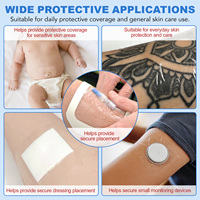 SEFUDUN Lot de 20 Pansements Adhésifs Transparents Imperméables, Grandes Couvertures de Plaies en Film Transparent pour Soins Post-Tatouage