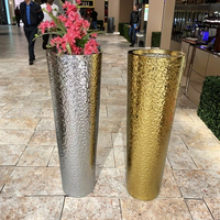 Pot bunga dalam ruangan besar, Pot taman Modern Stainless Steel kontemporer untuk lantai rumah