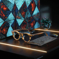 CRAFTS HUB Montura de Gafas Unisex de Acetato Pulido, Moderno, Sólido, Anti-luz Azul, Ligero, Duradero, Aro Completo, Estilo Antiguo