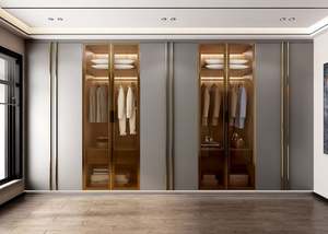 Armoire de chambre principale de style minimaliste italien, luxe léger, série de verre gris avancé, type sol - Product Image 6