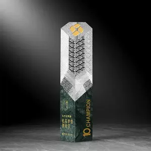 Nova produção atacado mármore base cristal troféu mármore retangular troféu vidro para troféus lembrança campeão