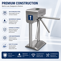 Tourniquet trépied Zento ZT-802A en acier inoxydable 304, double colonne entièrement automatique bidirectionnel 30/min, portillon piétonnier, IP54