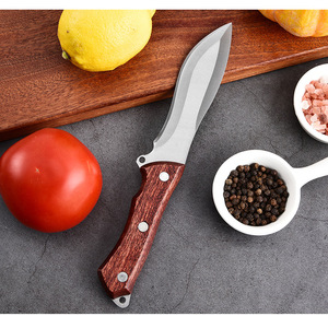 Sapele Wood Handle Meat Knife Stainless Steel Straight Edge For Butchering And Cutting Meat Outdoor Camping Use - Product Image 2