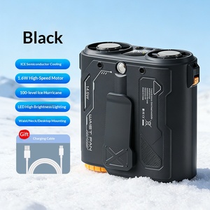 Dual Cooling <b>Head</b> Waist <b>Fan</b> Portable Clip On Waist Cooler Powerful Wind Outdoor Construction Cooling <b>Fan</b> - Product Image 3
