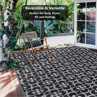 Tapis en plastique polypropylène tressé réversible écologique Patio Camping Plage Voyage Léger Caravane Tapis d'extérieur