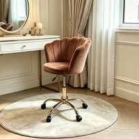 Fauteuil pivotant en velours de style nordique, rembourré, pour salon, chambre, bureau à domicile