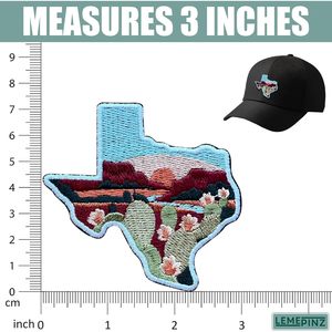 Patch brodé personnalisé carte du Texas 3 pouces thermocollant ou à coudre, applique de voyage en tissu feutre non tissé, patch décoratif - Product Image 3