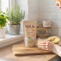 Poudre de Collagène Lait de Melon Miel, Poudre Multivitaminée, Poudre de Lait au Collagène