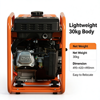 Générateur d'essence portable léger 30 kg 3,8 kW Démarrage par lanceur 230 V 50 Hz Alimentation de secours pour les situations d'urgence (typhon, inondation, panne de courant)