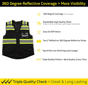 Khả năng hiển thị cao an ninh Áo khoác xây dựng đa túi phản quang an toàn làm việc vest - Product Image 4