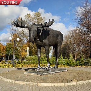 Grande décoration extérieure en laiton cuivre métal animaux <span class=keywords><strong>Bronze</strong></span> orignal Statue <span class=keywords><strong>Sculpture</strong></span> - Product Image 5