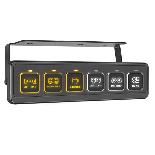 12v Wireless Switch Panel 6 Gang Wireless Switch Panel Amber Backlit 12V Electrical Switch Panel ForOthers Car Light Accessories