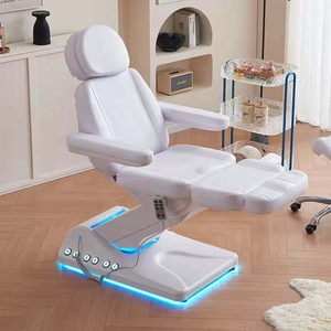 Table de beauté à 3 moteurs, éclairage LED intégré, prise US, 110 V, revêtement en cuir normal transformable en cuir résistant à l'acétone - Product Image 2