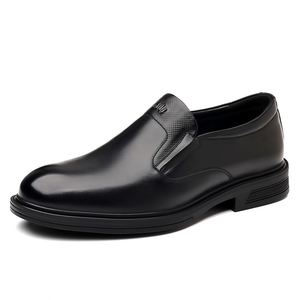 New Arrival Top Grain Leather <b>Men's</b> <b>Slip</b> <b>on</b> Casual Shoes Business Formal British Style Genuine Leather Shoes - Product Image 1