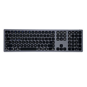 Clavier en aluminium rechargeable avec rétroéclairage RVB 7 couleurs, clavier Bluetooth en aluminium, clavier d'ordinateur Bluetooth, clavier sans fil - Product Image 1