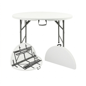 VENSEN 72 Inch (1.8m) Extra Large Round Folding <b>Outdoor</b> Heavy Duty HDPE <b>Plastic</b> Banquet <b>Table</b> for 12-14 People - Product Image 1