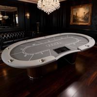 Table de poker Texas Hold'em avec éclairage, en bois, pour 9-10 joueurs, pour le divertissement