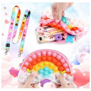 Kids Mini Handbags <b>Cute</b> Silicone Rubber Avocado Squeeze Fidget Toy Coin Crossbody <b>Purse</b> Zipper Closure Waterproof Children - Product Image 5