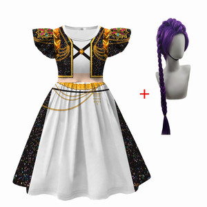 Vestido de Cosplay Huntrix Rumi Mira Zoey para Niñas, Estilo A-Line, Chifón, Cuello Redondo, Impresión Digital 3D, Disfraz de Halloween, Origen Internacional - Product Image 3