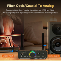 Transmisor/Receptor RGB 5.3 con DAC/USB/RCA/AUX/Óptico/Coaxial/Micrófono, Adaptador de Audio Inalámbrico DSP para Karaoke de Alta Fidelidad