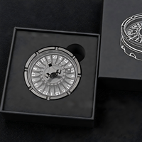 Nouveau Dés Rotatif D20 Anti-Stress en Métal Fini Nickel Noir pour D&D, Dungeons & Dragons, Jeux de Table et de Rôle