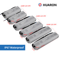 Controlador LED HUARON HRGW IP67 AC-DC, Totalmente Impermeable y a Prueba de Polvo, Carcasa de Aluminio, Silicona Resistente a Salpicaduras de Agua, 1m de Resistencia al Agua