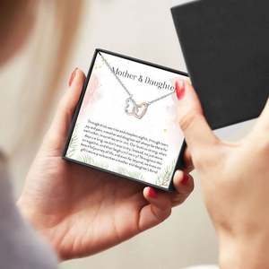 Collar de Acero Inoxidable con Corazón Bicolor Entrelazado Infinito Clásico para Mujer, Ideal para Regalo de Compromiso, Venta al por Mayor - Product Image 4